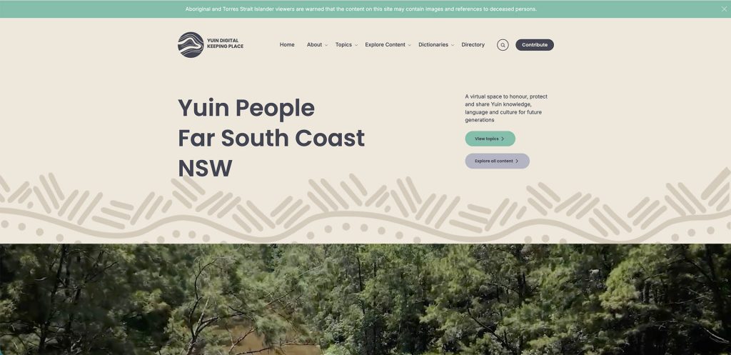  Homepage for the Yuin Digital Keeping Place